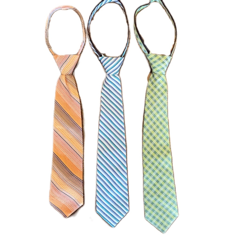 Boys Zipper Ties Neckties Lot of 3
